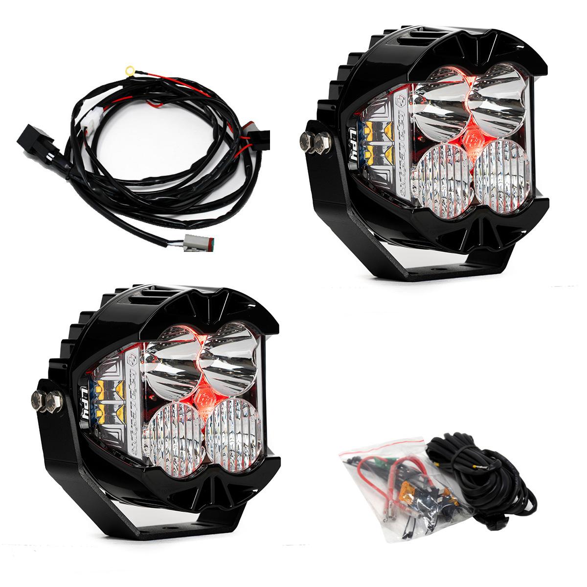 LP4 Pro LED Auxiliary Light Pod Pair Driving/Combo Clear Red 297814
