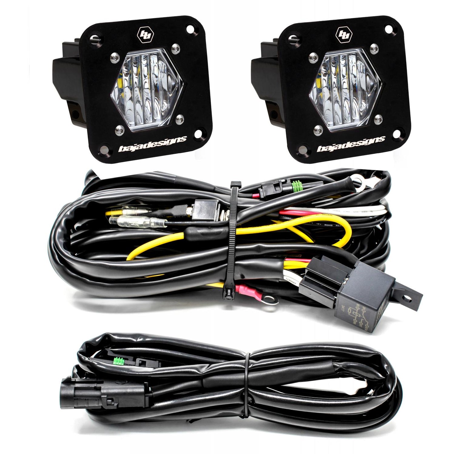 S1 Black Flush Mount LED Light Pod Reverse Kit Wide Cornering 387808