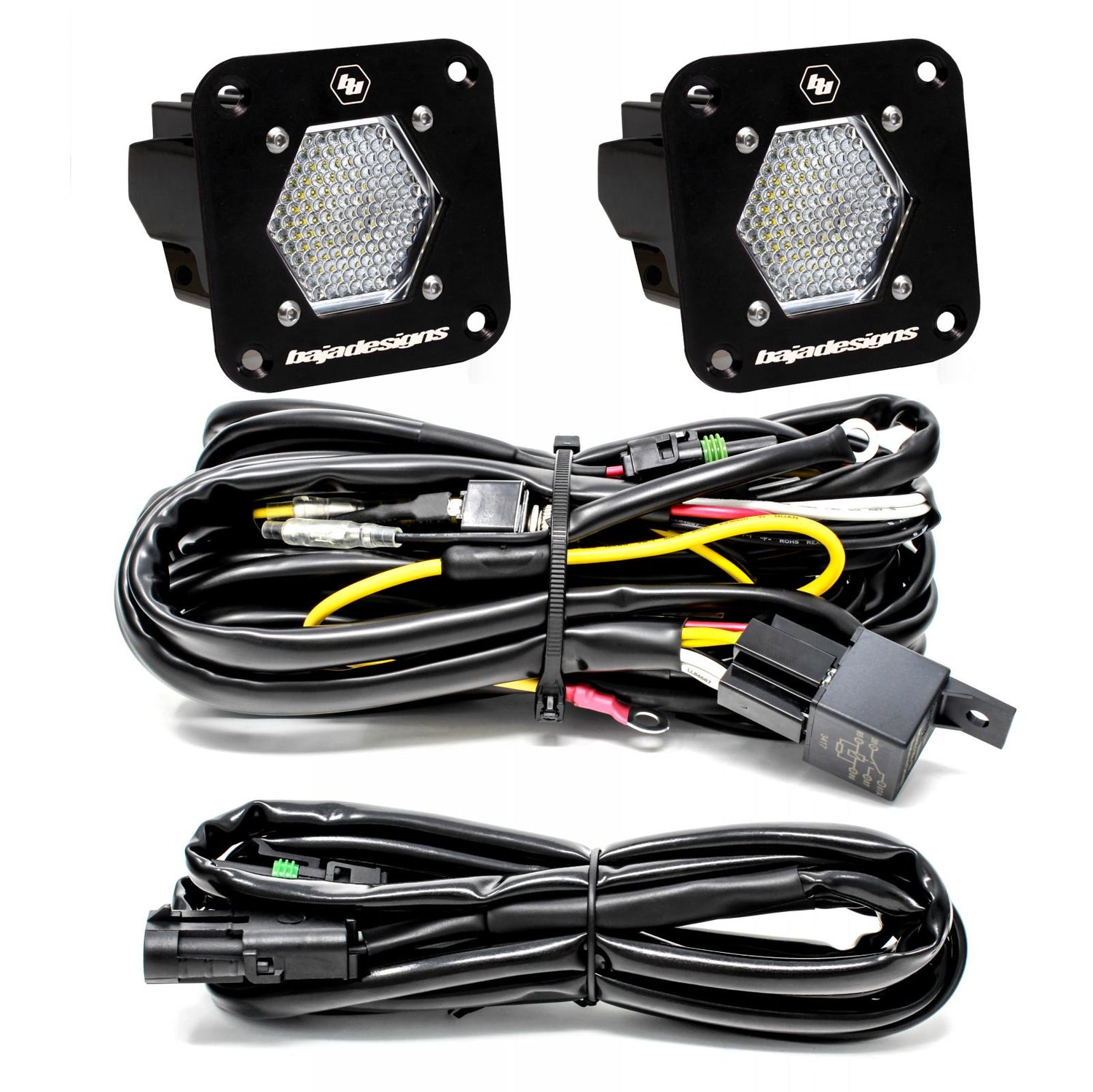 S1 Black Flush Mount LED Light Pod Reverse Kit Work/Scene 387809