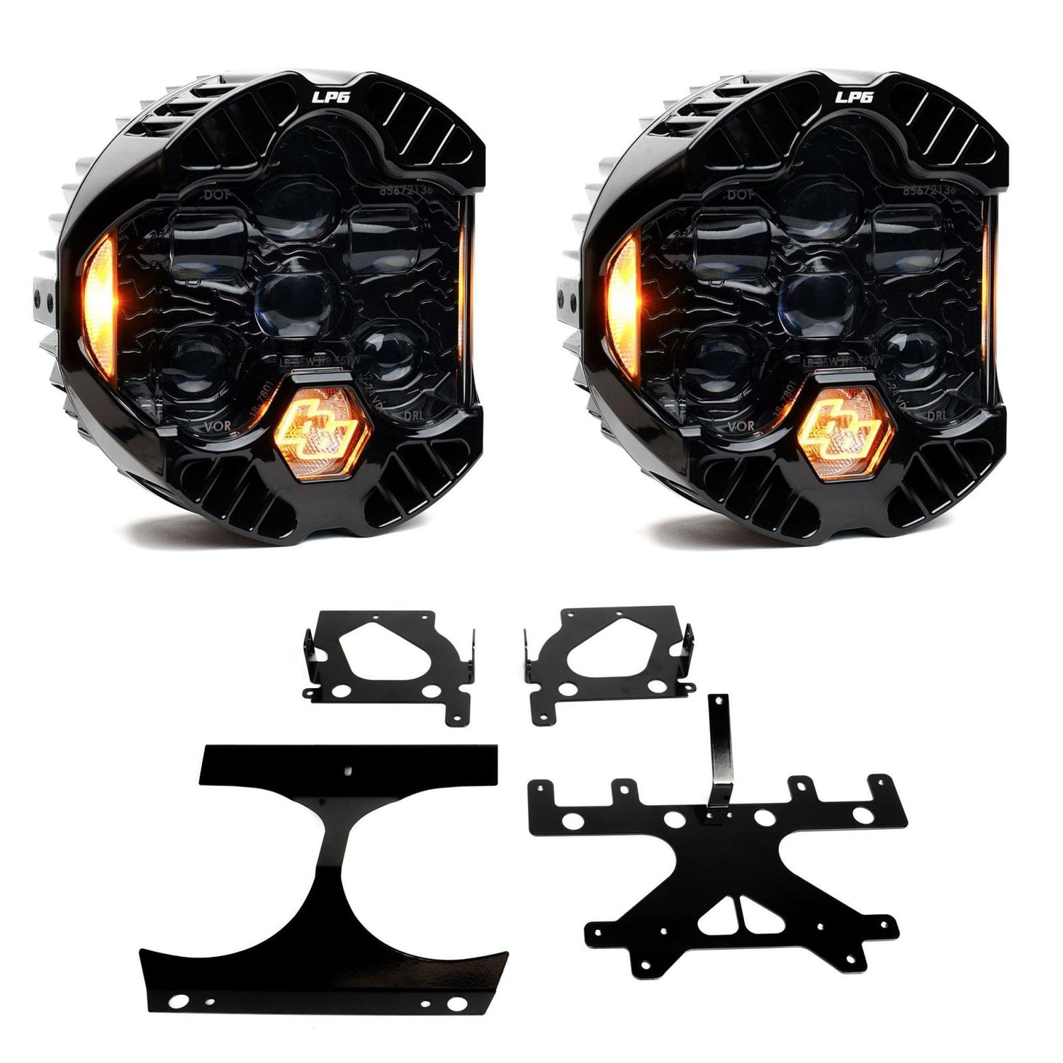 DOT LP6 LED Headlight Kit - 2015-2023 Harley Davidson Road Glide Amber 44-8113