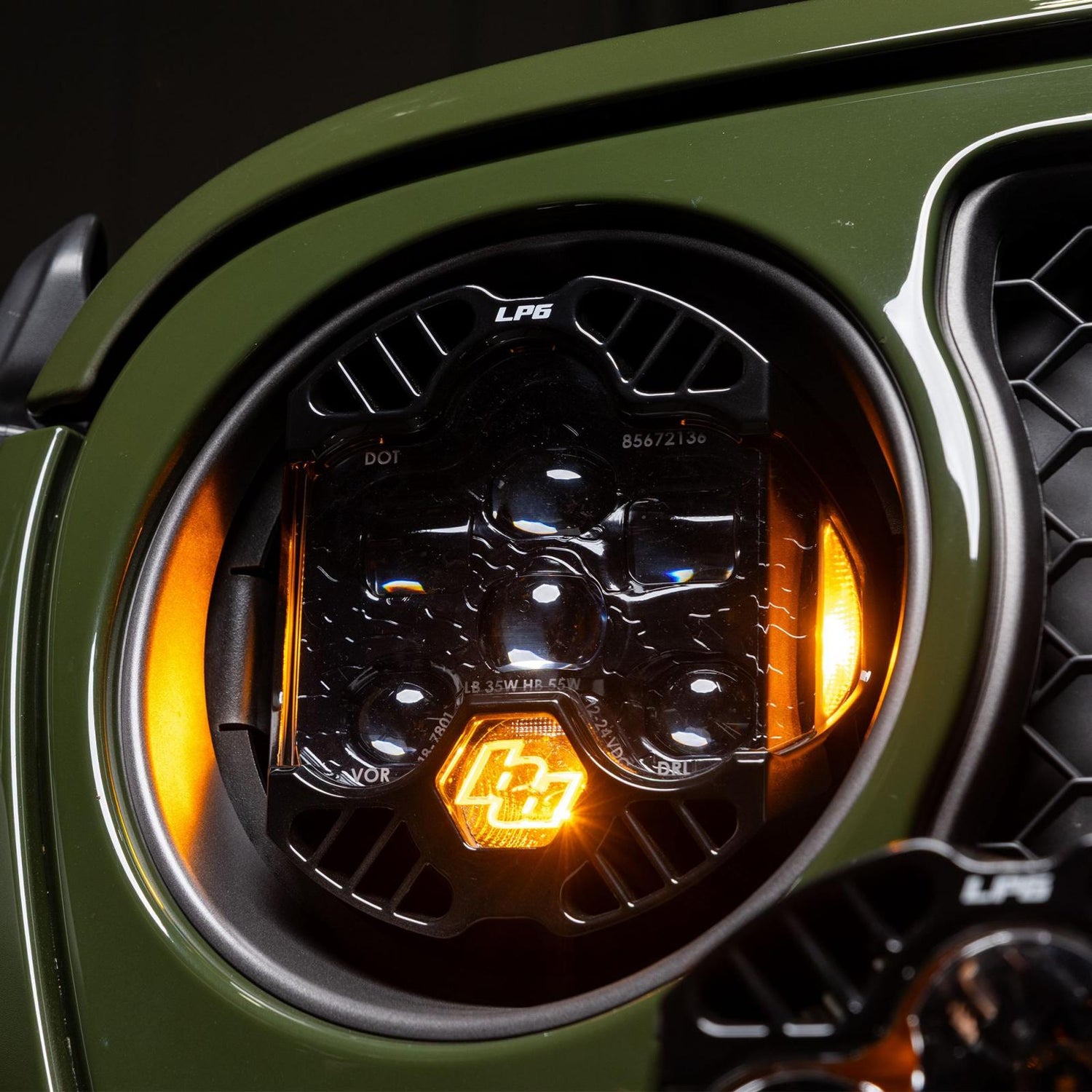 DOT LP6 LED Headlight Kit - Jeep 2018-2026 Wrangler JL; 2020-2026 Gladiator JT; NOTE w/LED Headlights Amber 44-8303