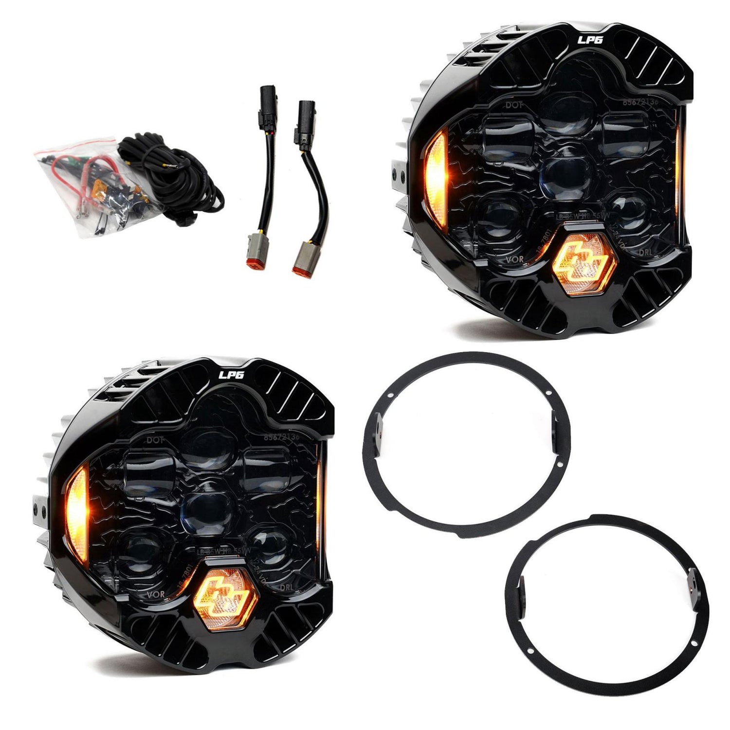 DOT LP6 LED Headlight Kit - Jeep 2007-2018 Wrangler JK Amber 44-8311