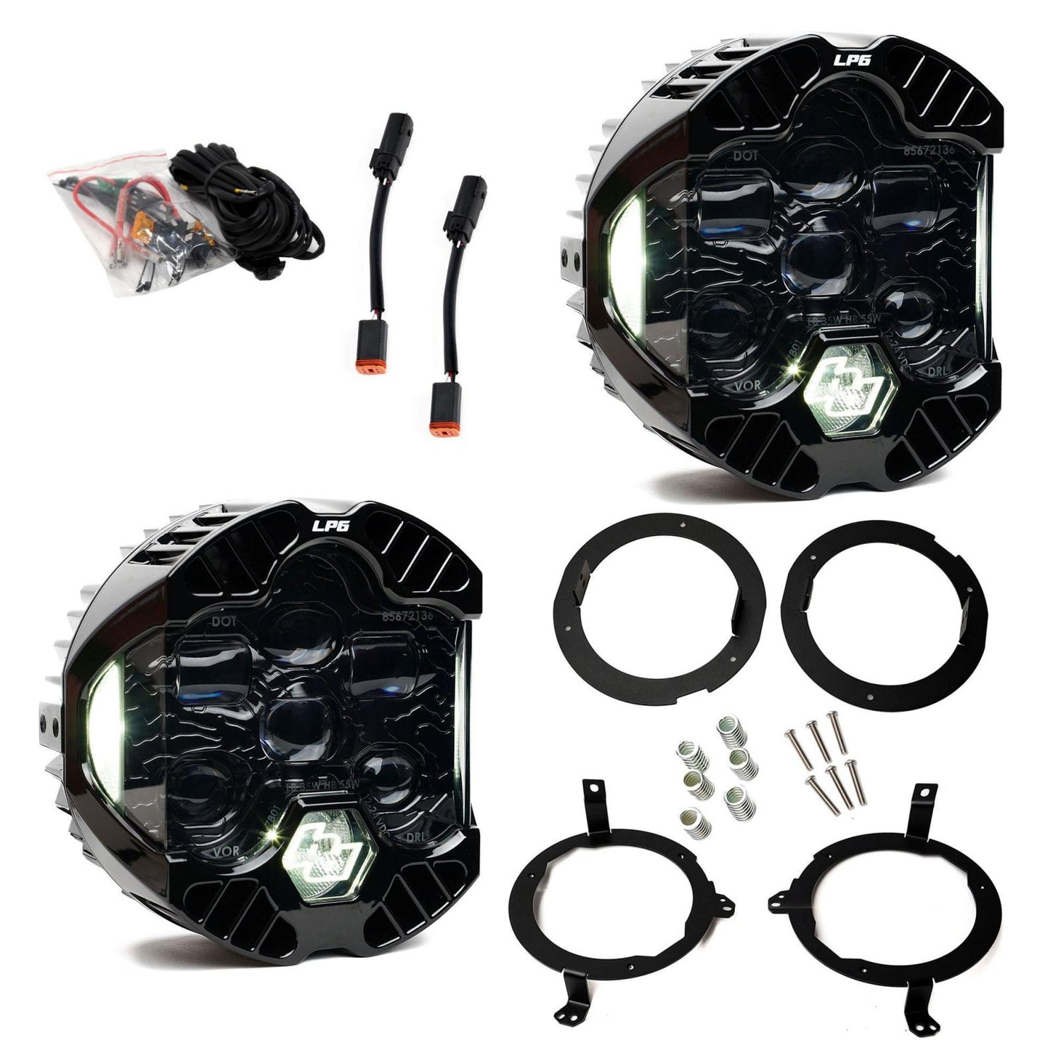 DOT LP6 LED Headlight Kit - Jeep 2018-2026 Wrangler JL; 2020-2026 Gladiator JT; NOTE w/Halogen Headlights White 44-8313