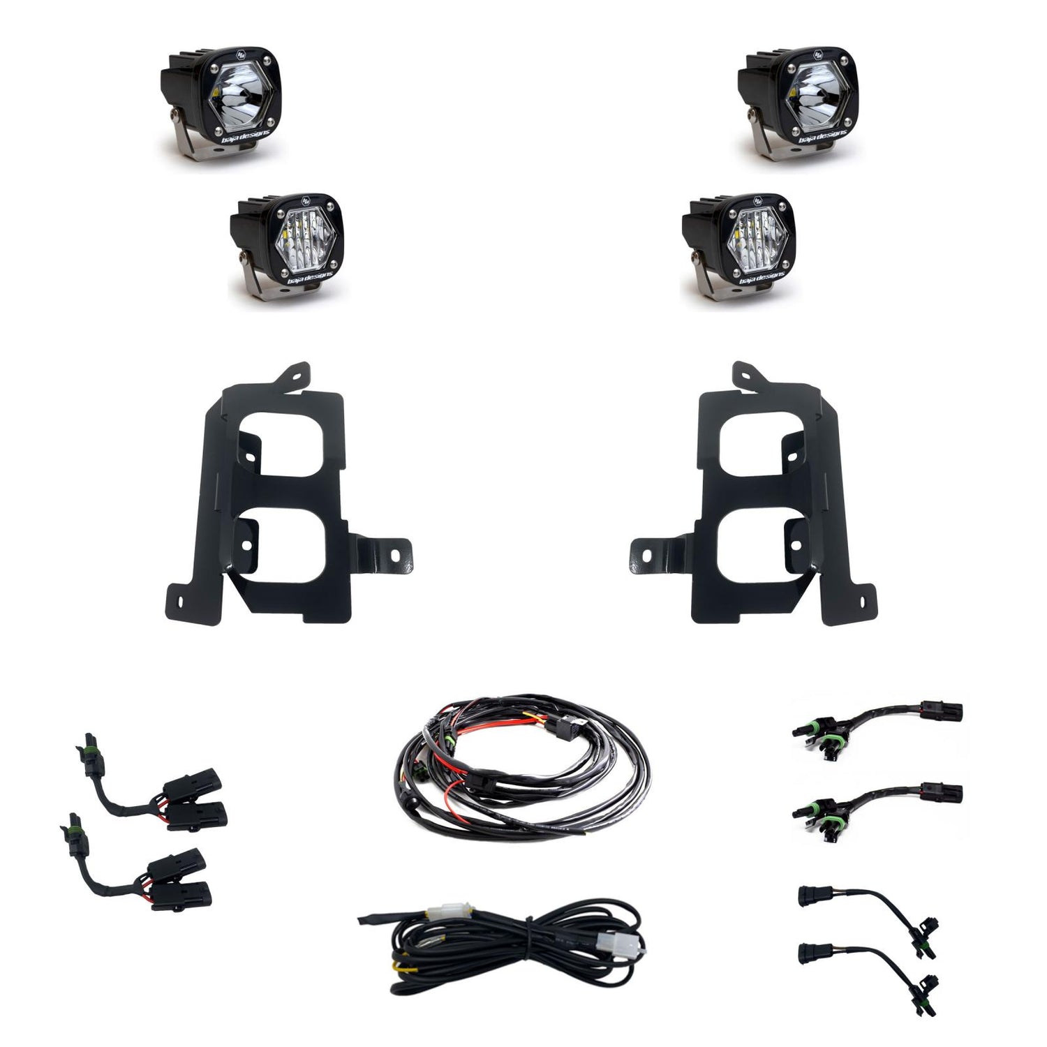 GMC S1 Dual Fog Pocket Light Kit - GMC 2020-23 Sierra 2500HD/3500HD Clear/Clear 447855