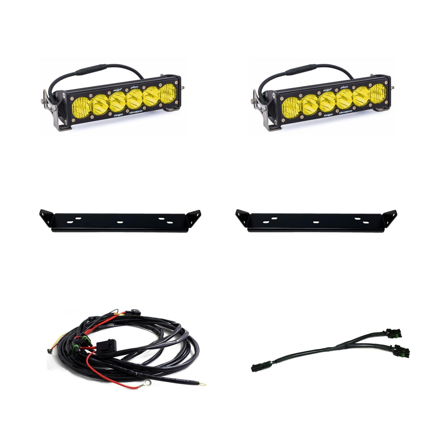 Ford OnX6+ 10 Inch Dual Behind Grille Light Bar Kit - Ford 2021-2026 F-150 Raptor, 2024-2026 F-150 Raptor 37/R Baja Amber 448064