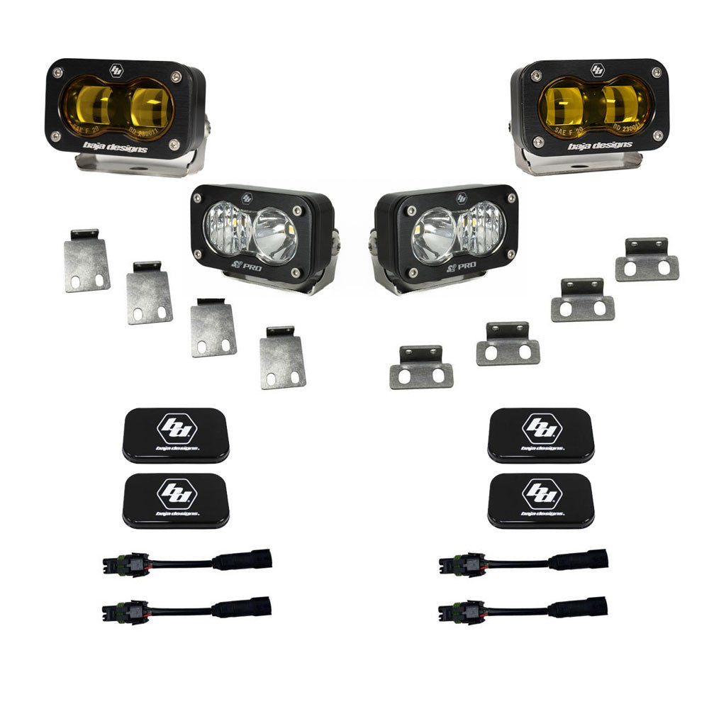 S2 SAE/S2 Pro Fog Pocket Kit - Ford 2021-2026 F-150 Raptor; 2023-2026 Bronco Raptor, 2024-2026 F-150 Raptor 37/R Baja Amber 448183