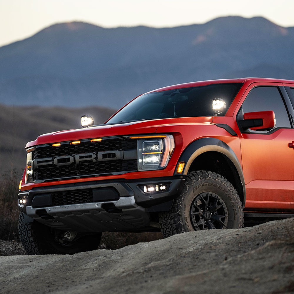 S2 SAE/S2 Pro Fog Pocket Kit - Ford 2021-2026 F-150 Raptor; 2023-2026 Bronco Raptor, 2024-2026 F-150 Raptor 37/R Baja Amber 448183