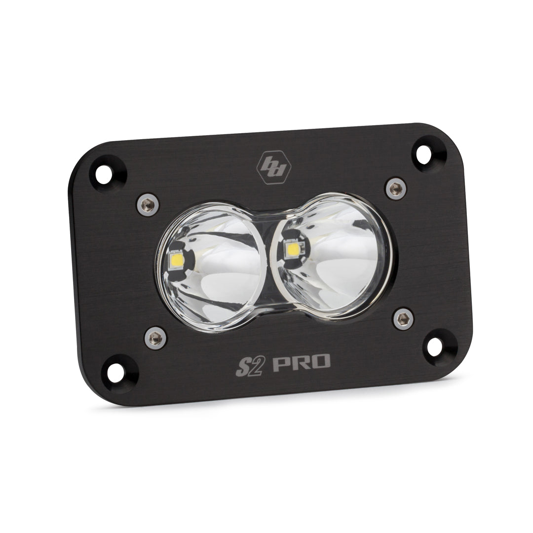 S2 Pro Black Flush Mount LED Auxiliary Light Pod Spot Clear 481001