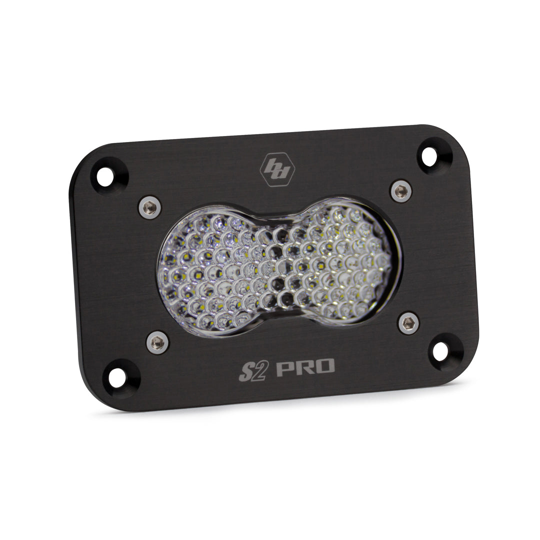 S2 Pro Black Flush Mount LED Auxiliary Light Pod Work/Scene Clear 481006