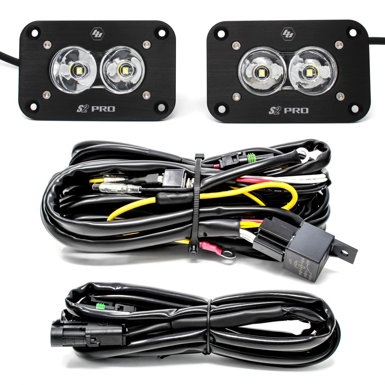 S2 Pro Black Flush Mount LED Light Pod Reverse Kit Work/Scene 487808