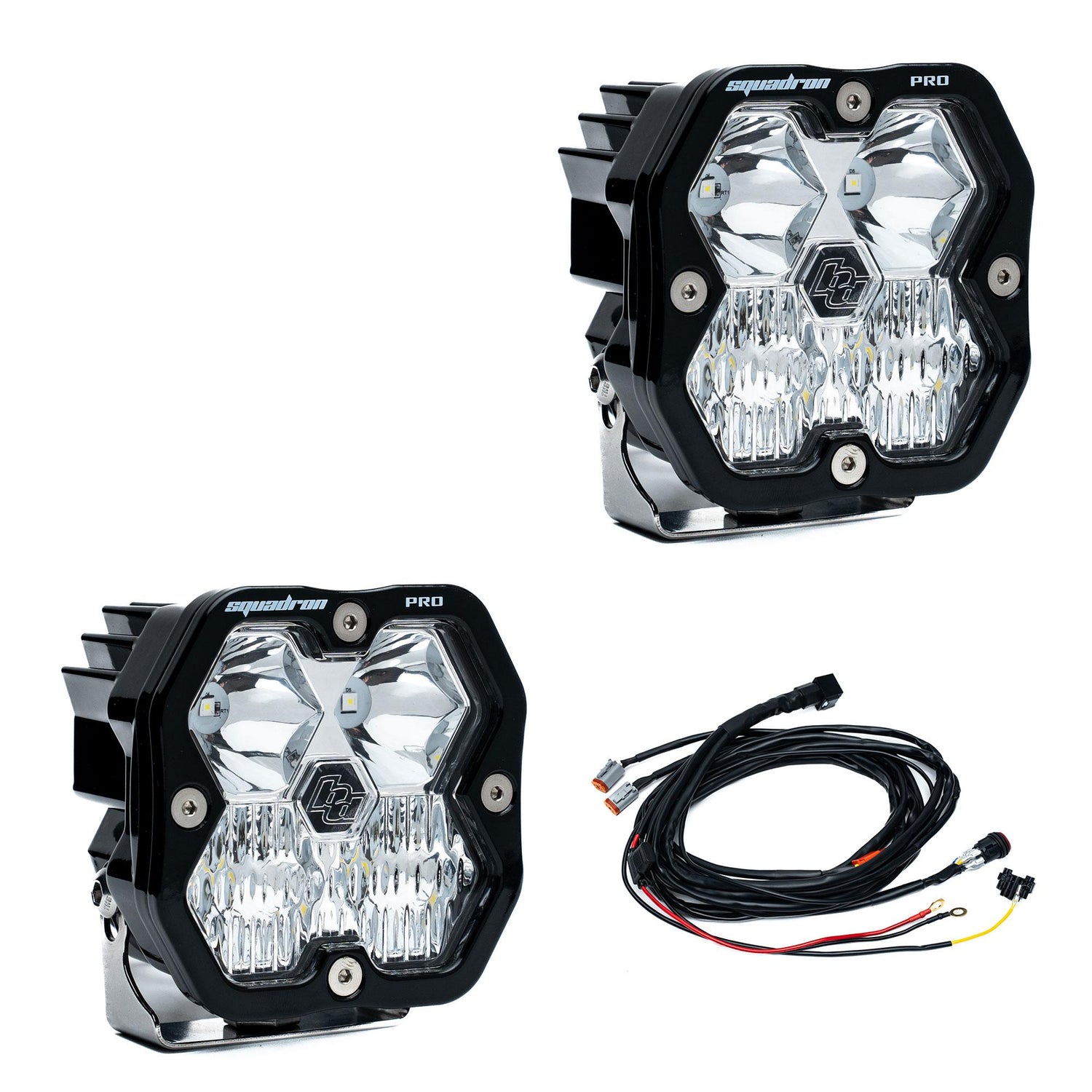 Squadron 2.0 Pro Black LED Auxiliary Light Pod Pair Driving/Combo Clear Yes Toggle On/Off 49-7803-2