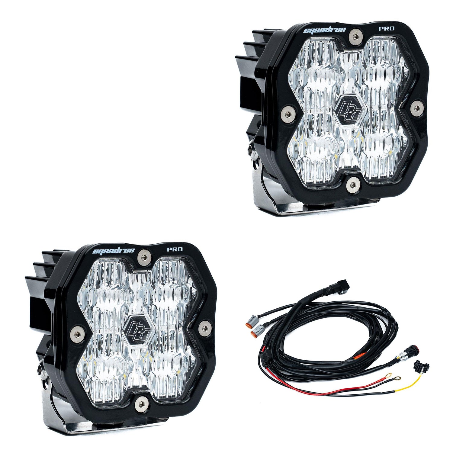 Squadron 2.0 Pro Black LED Auxiliary Light Pod Pair Wide Cornering Clear Yes Toggle On/Off 49-7805-2
