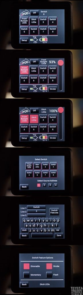 TJ Switch Panel 8 Circuit Source SE W/Touchscreen 97-06 Wrangler TJ sPOD 8-700-TS-TJ-GNJV