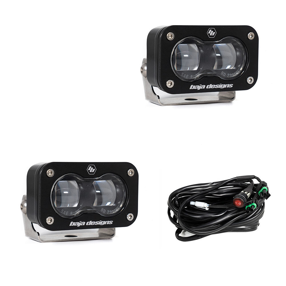 S2 SAE LED Auxiliary Light Pod Pair Clear 237801
