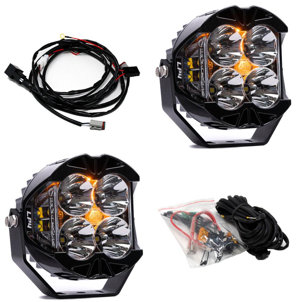LP4 Pro LED Auxiliary Light Pod Pair Spot Clear Amber 297801