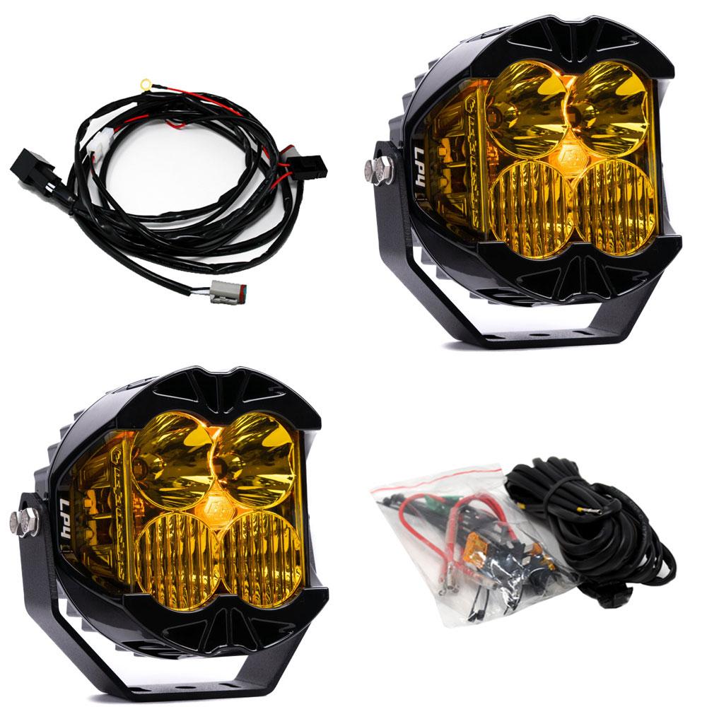 LP4 Pro LED Auxiliary Light Pod Pair Driving/Combo Baja Amber Amber 297813