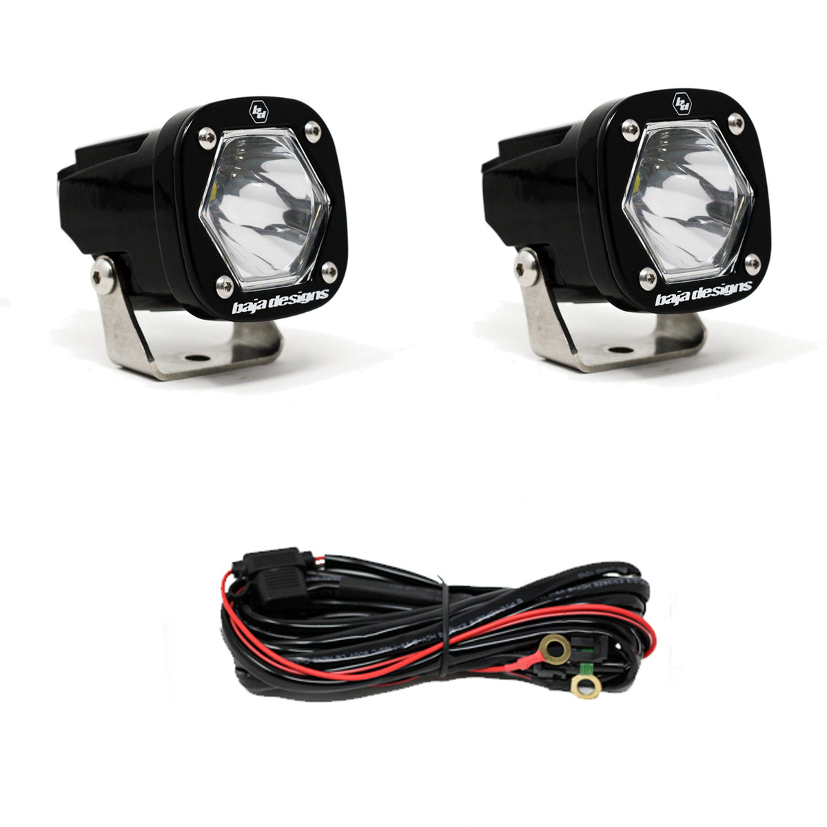 S1 Black LED Auxiliary Light Pod Pair Spot Clear 387801