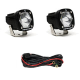 S1 Black LED Auxiliary Light Pod Pair Spot Clear 387801