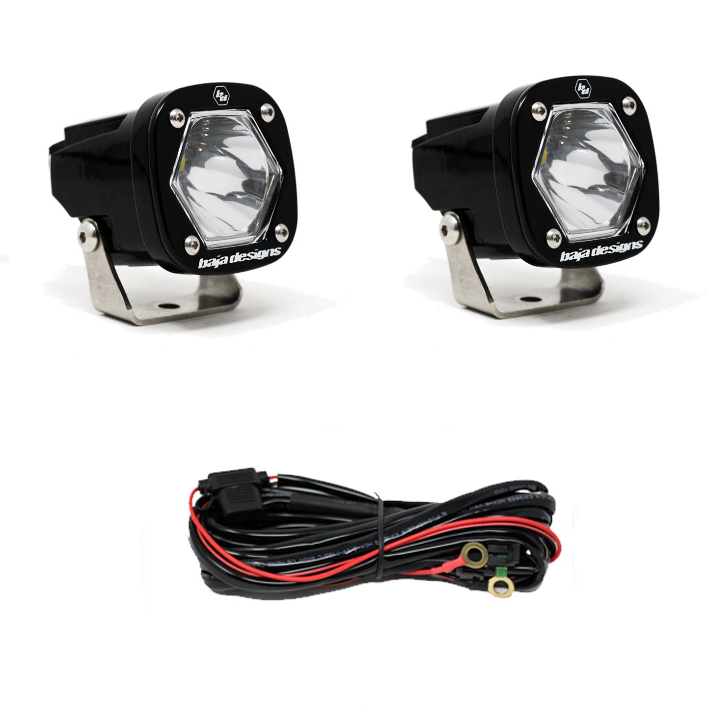 S1 Black LED Auxiliary Light Pod Pair Spot Clear 387801