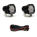 S1 Black LED Auxiliary Light Pod Pair Work/Scene Clear 387806