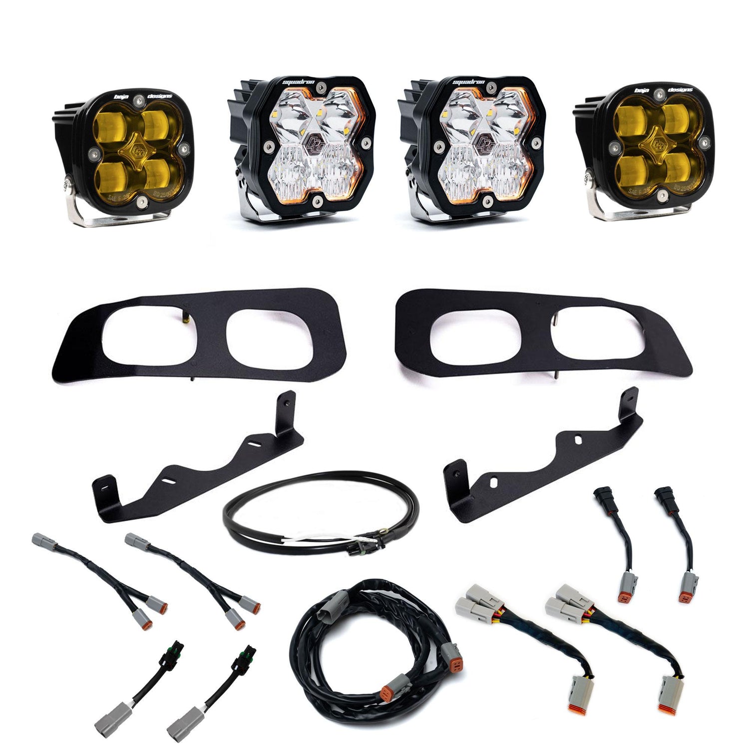 Squadron 2.0 Sport/Squadron SAE Dual Fog Pocket Light Kit - Ford 2023-26 F-250/350 Super Duty Baja Amber Upfitter 44-0032-UP
