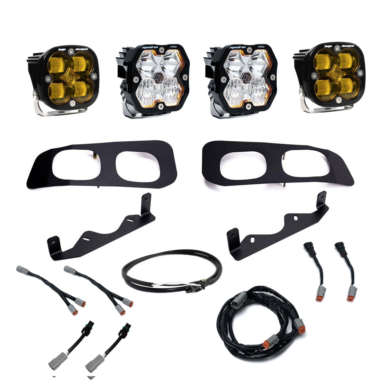Squadron 2.0 Pro/Squadron SAE Dual Fog Pocket Light Kit - Ford 2023-26 F-250/350 Super Duty Baja Amber Upfitter 44-0034-UP