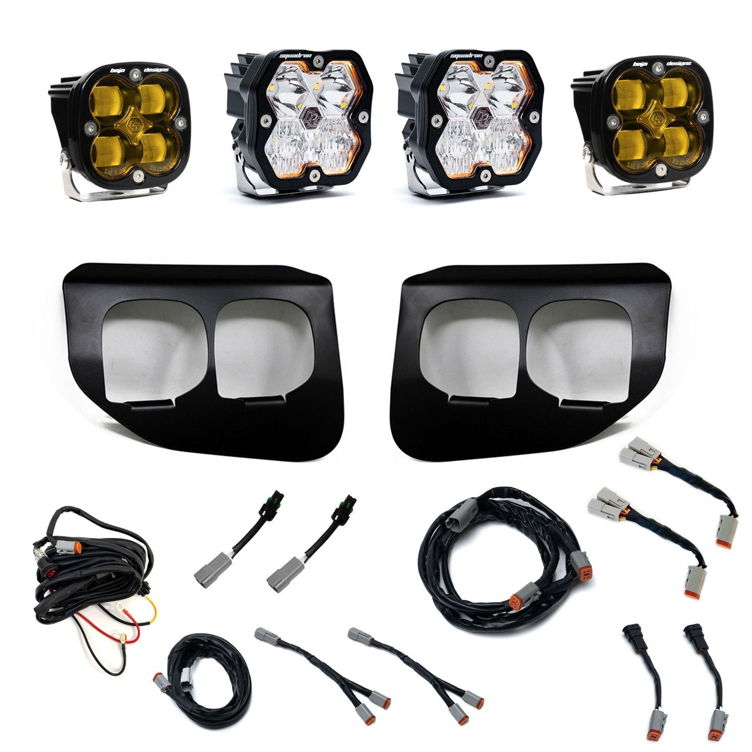 Squadron 2.0 Sport/Squadron SAE Dual Fog Pocket Light Kit - Ford 2020-22 F-250/350 Super Duty Baja Amber Toggle 44-0042