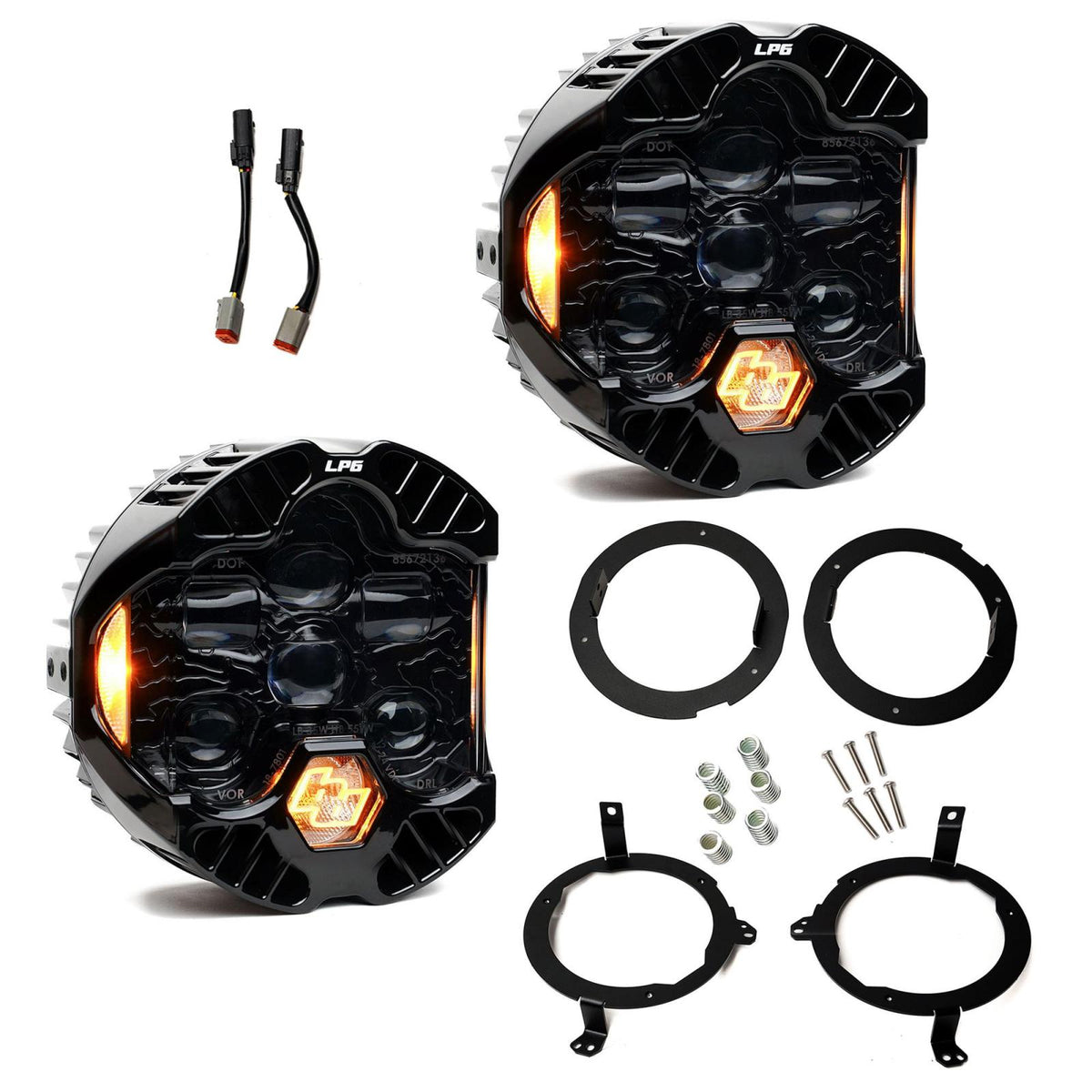 DOT LP6 LED Headlight Kit - Jeep 2018-2026 Wrangler JL; 2020-2026 Gladiator JT; NOTE w/LED Headlights Amber 44-8303