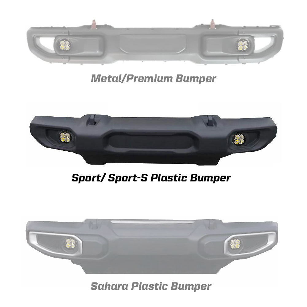 Jeep JL/JT Squadron-R SAE Fog Pocket Light Kit - Jeep 2020-2026 Gladiator; 2018-2026 Wrangler JL; NOTE: w/ OE Sport Bumper Clear 447622
