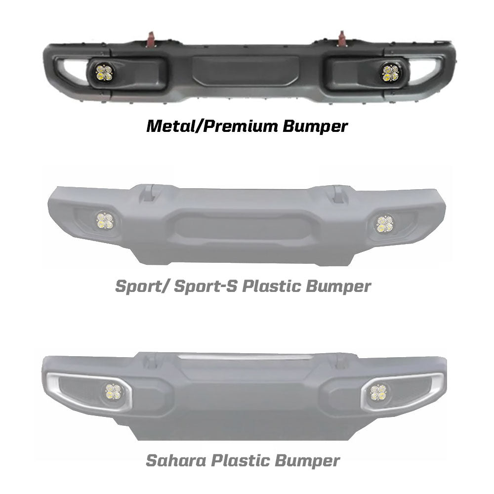 Jeep JL/JT Squadron-R SAE Fog Pocket Light Kit - Jeep 2020-2026 Gladiator; 2018-2026 Wrangler JL; NOTE: w/ OE Rubicon Bumper Baja Amber 447723