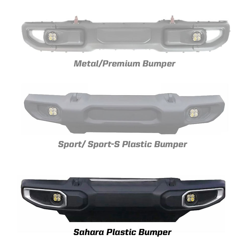 Jeep JL/JT Squadron-R SAE Fog Pocket Light Kit - Jeep 2020-2026 Gladiator; 2018-2026 Wrangler JL; NOTE: w/ OE Sahara Bumper Baja Amber 447735