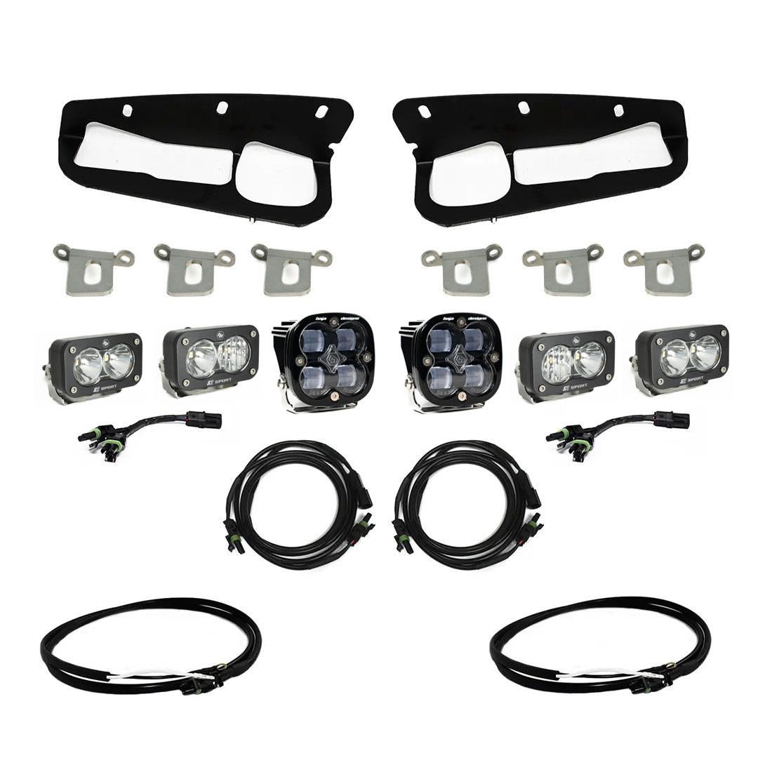 Ford Squadron SAE/Dual S2 Sport Steel Bumper Fog Pocket Light Kit - Ford 2021-2026 Bronco; 2022-2026 Bronco Raptor; NOTE: w/ OE Steel Bumper Clear Upfitter 447761UP
