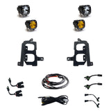 GMC S1 Dual Fog Pocket Light Kit - GMC 2020-23 Sierra 2500HD/3500HD Baja Amber/Clear 447849