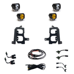 GMC S1 Dual Fog Pocket Light Kit - GMC 2020-23 Sierra 2500HD/3500HD Baja Amber/Clear 447849