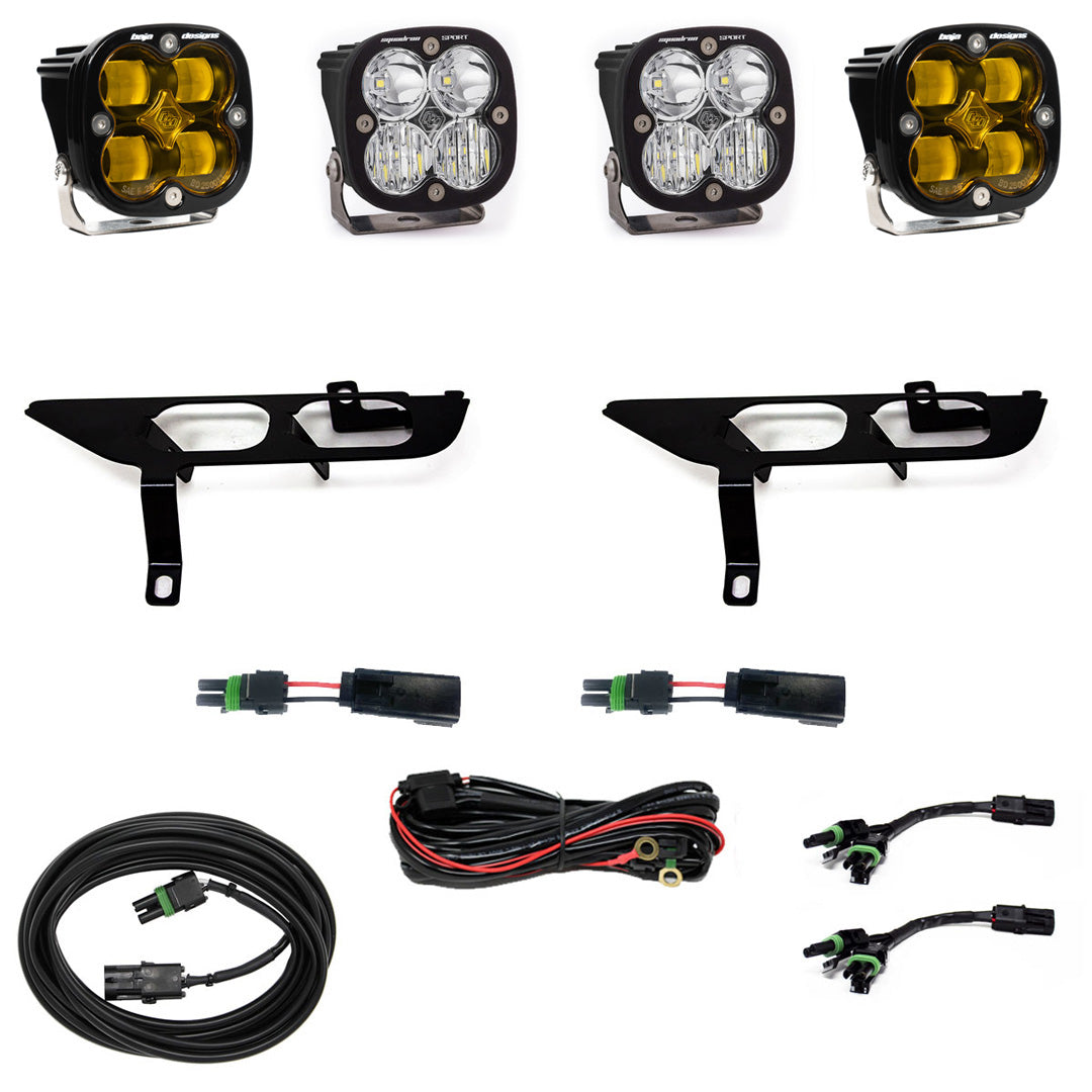 Ford Squadron SAE/Sport Fog Pocket Light Kit - Ford 2021-23 F-150; NOTE: w/ Daytime Running Lights (DRL) Baja Amber Toggle 447869