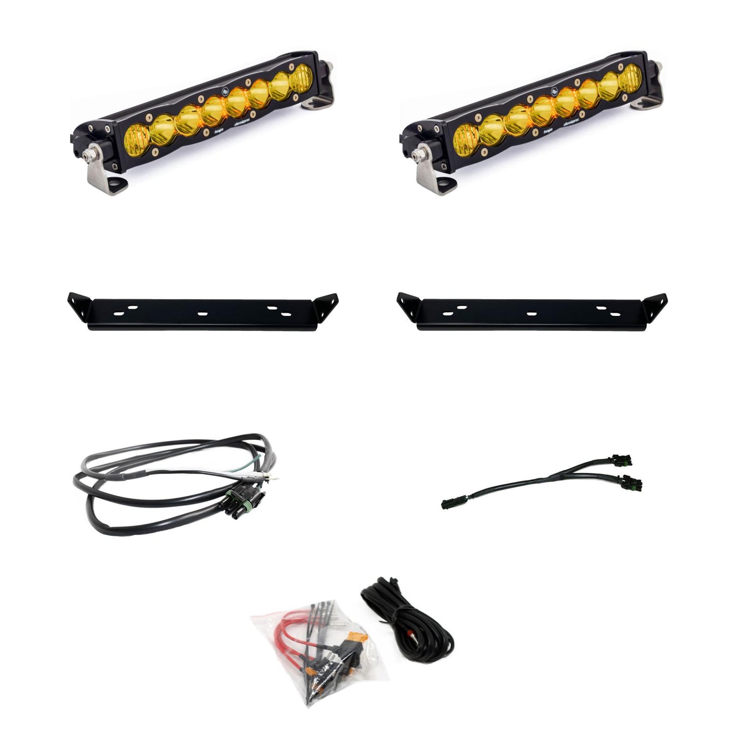 Ford S8 10 Inch Dual Behind Grille Light Bar Kit - Ford 2021-2026 F-150 Raptor, 2024-2026 F-150 Raptor 37/R Baja Amber 448066