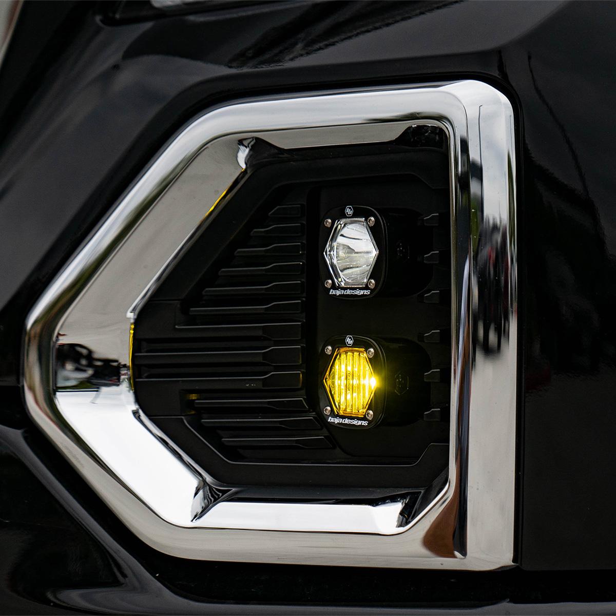 GMC S1 Dual Fog Pocket Light Kit - GMC 2019-22 Sierra 1500 Baja Amber/Clear 448084