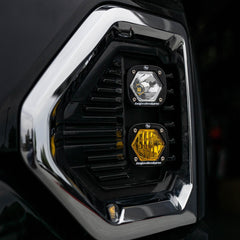 GMC S1 Dual Fog Pocket Light Kit - GMC 2019-22 Sierra 1500 Baja Amber/Clear 448084