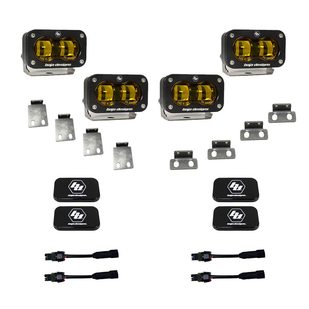 Ford Raptor S2 SAE Dual Fog Pocket Kit - Ford 2021-2026 F-150 Raptor, 2024-2026 F-150 Raptor 37/R Baja Amber 448171