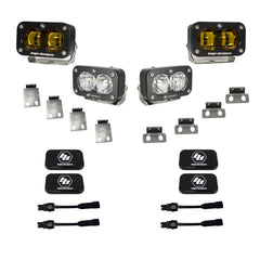 S2 SAE/S2 Sport Fog Pocket Kit - Ford 2021-2026 F-150 Raptor; 2023-2026 Bronco Raptor, 2024-2026 F-150 Raptor 37/R Baja Amber 448181