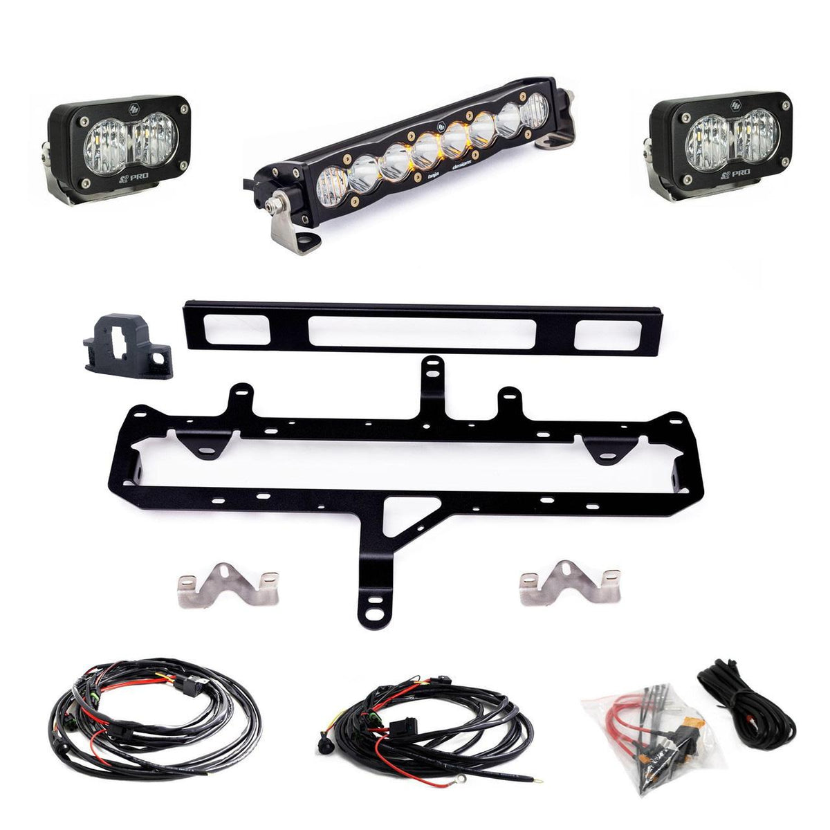 Toyota S8 10" Light Bar / S2 Pro TRD Pro Grille Conversion Light Kit - 2024-2026 Toyota Tacoma Clear 448262