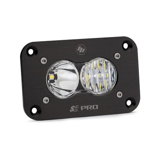 S2 Pro Black Flush Mount LED Auxiliary Light Pod Driving/Combo Clear 481003