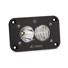 S2 Pro Black Flush Mount LED Auxiliary Light Pod Driving/Combo Clear 481003