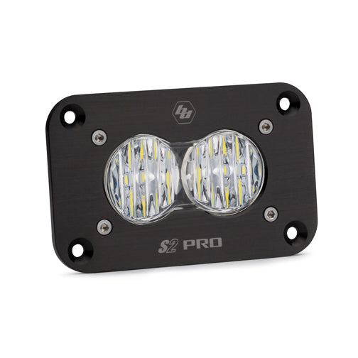 S2 Pro Black Flush Mount LED Auxiliary Light Pod Wide Cornering Clear 481005