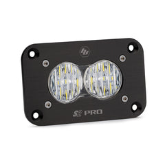 S2 Pro Black Flush Mount LED Auxiliary Light Pod Wide Cornering Clear 481005