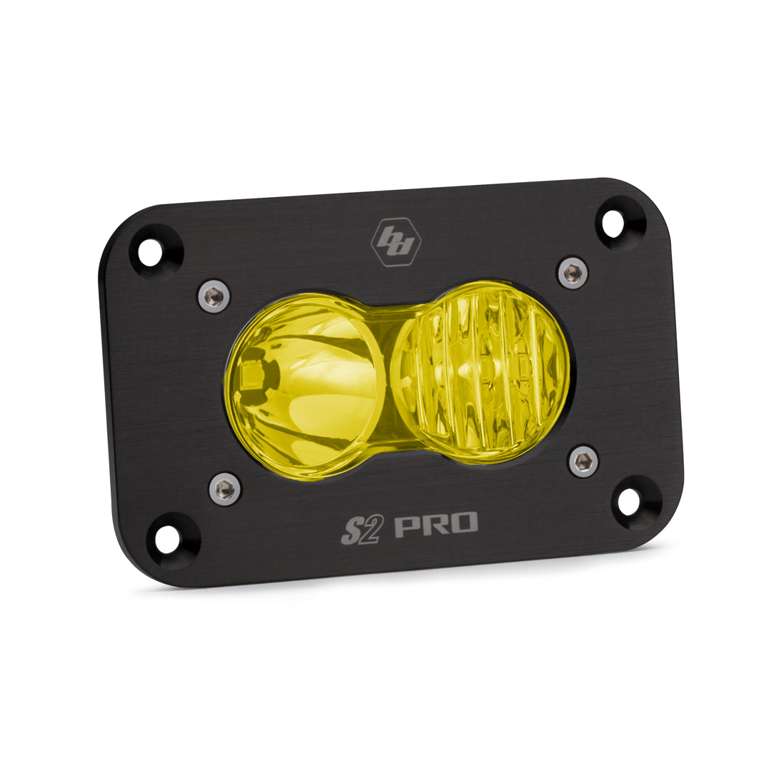 S2 Pro Black Flush Mount LED Auxiliary Light Pod Driving/Combo Baja Amber 481013