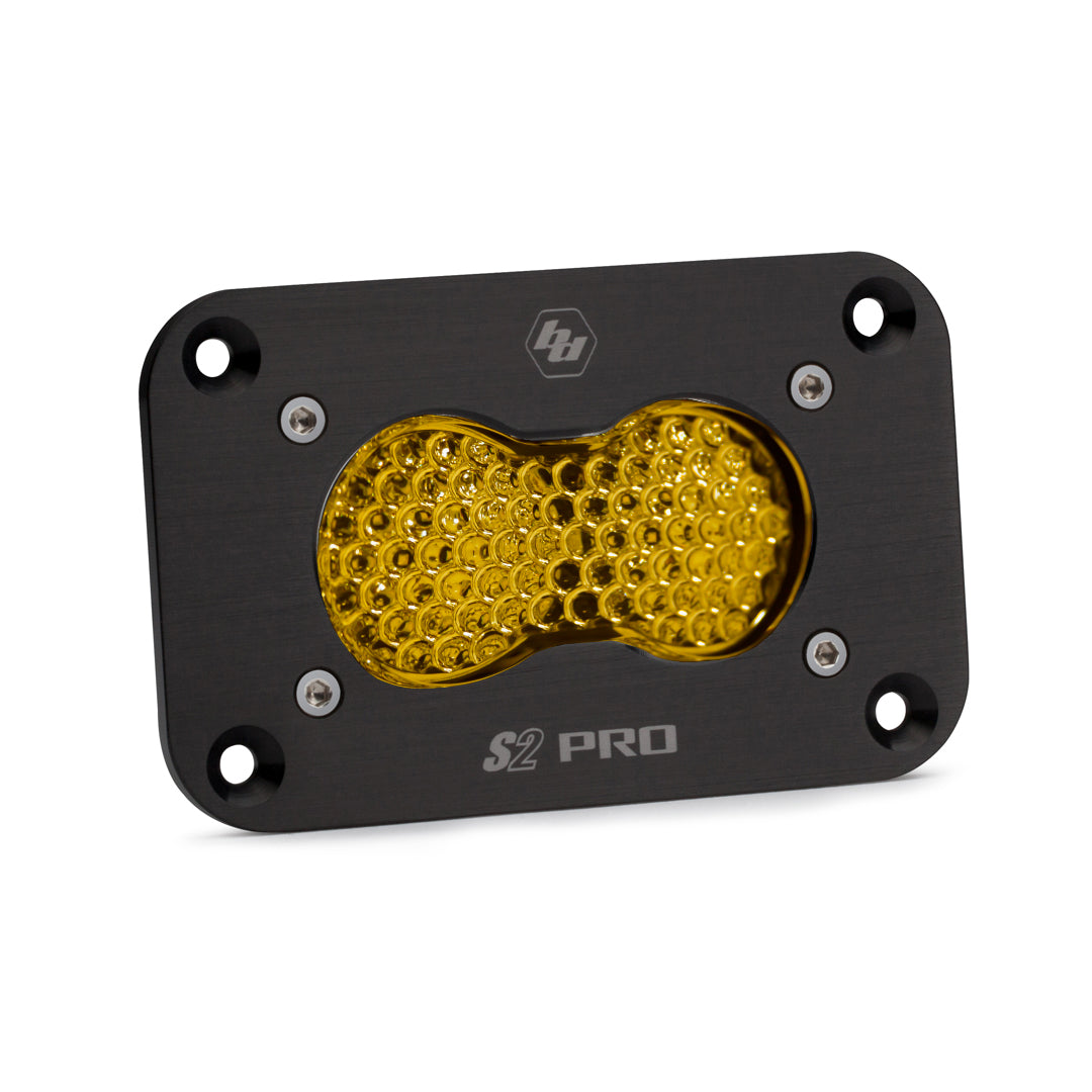 S2 Pro Black Flush Mount LED Auxiliary Light Pod Work/Scene Baja Amber 481016