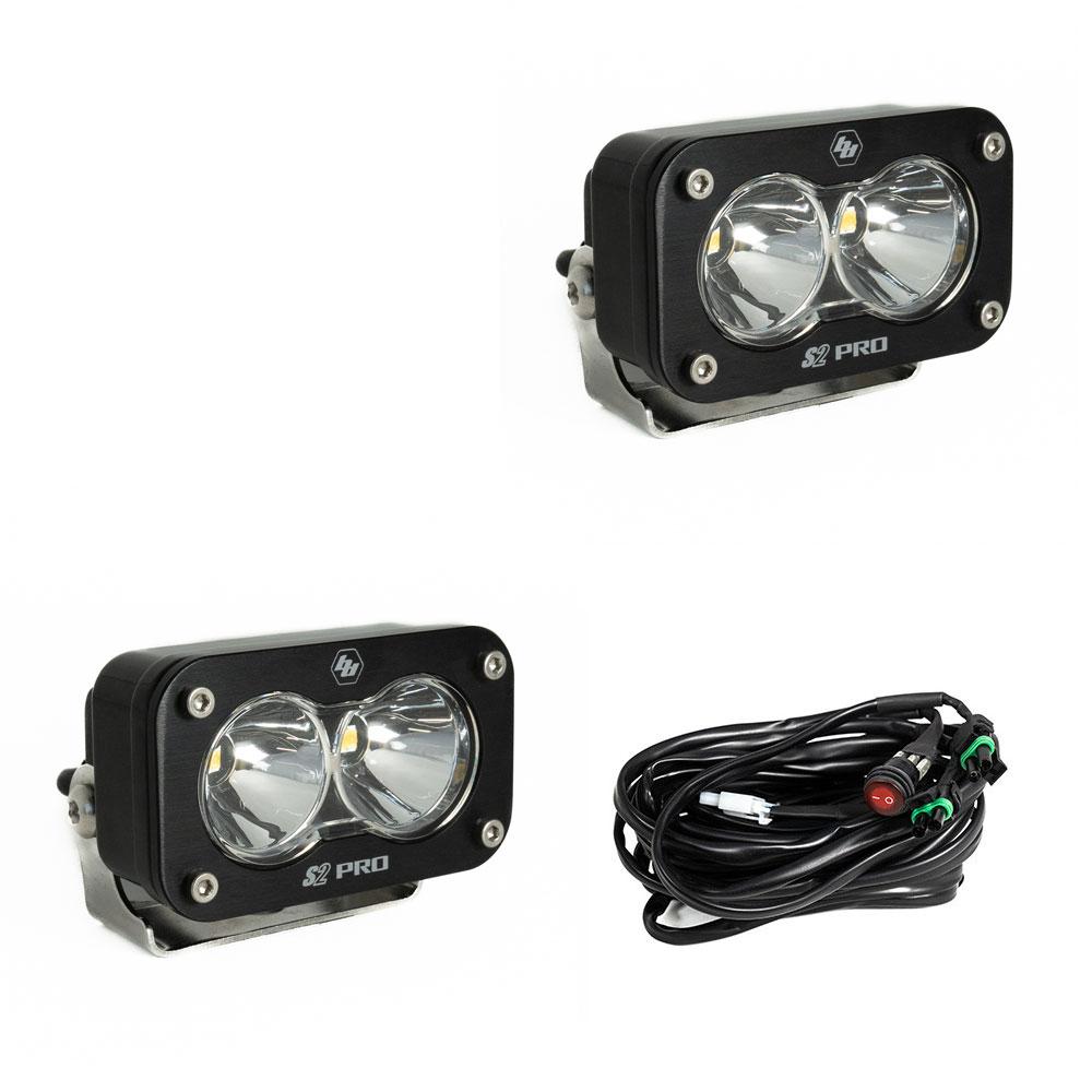 S2 Pro Black LED Auxiliary Light Pod Pair Spot Clear 487801