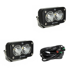 S2 Pro Black LED Auxiliary Light Pod Pair Spot Clear 487801