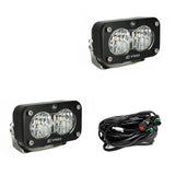 S2 Pro Black LED Auxiliary Light Pod Pair Wide Cornering Clear 487805